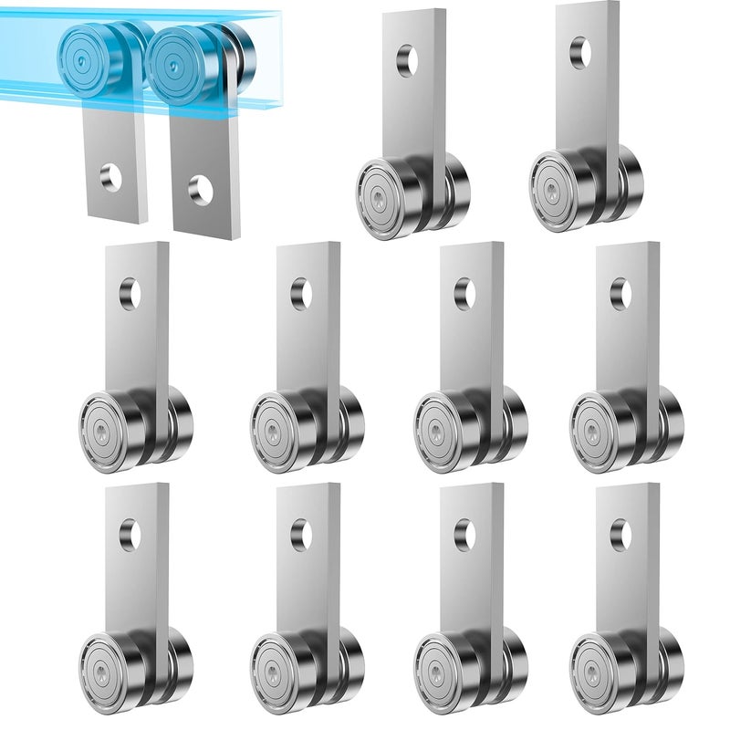 EASGIU 2 Wheel Trolley Assembly Rollers for 1-5/8" Wide Strut Channel - Garage Pulley System Hoist System (Silver-10 Pack) - Image 1